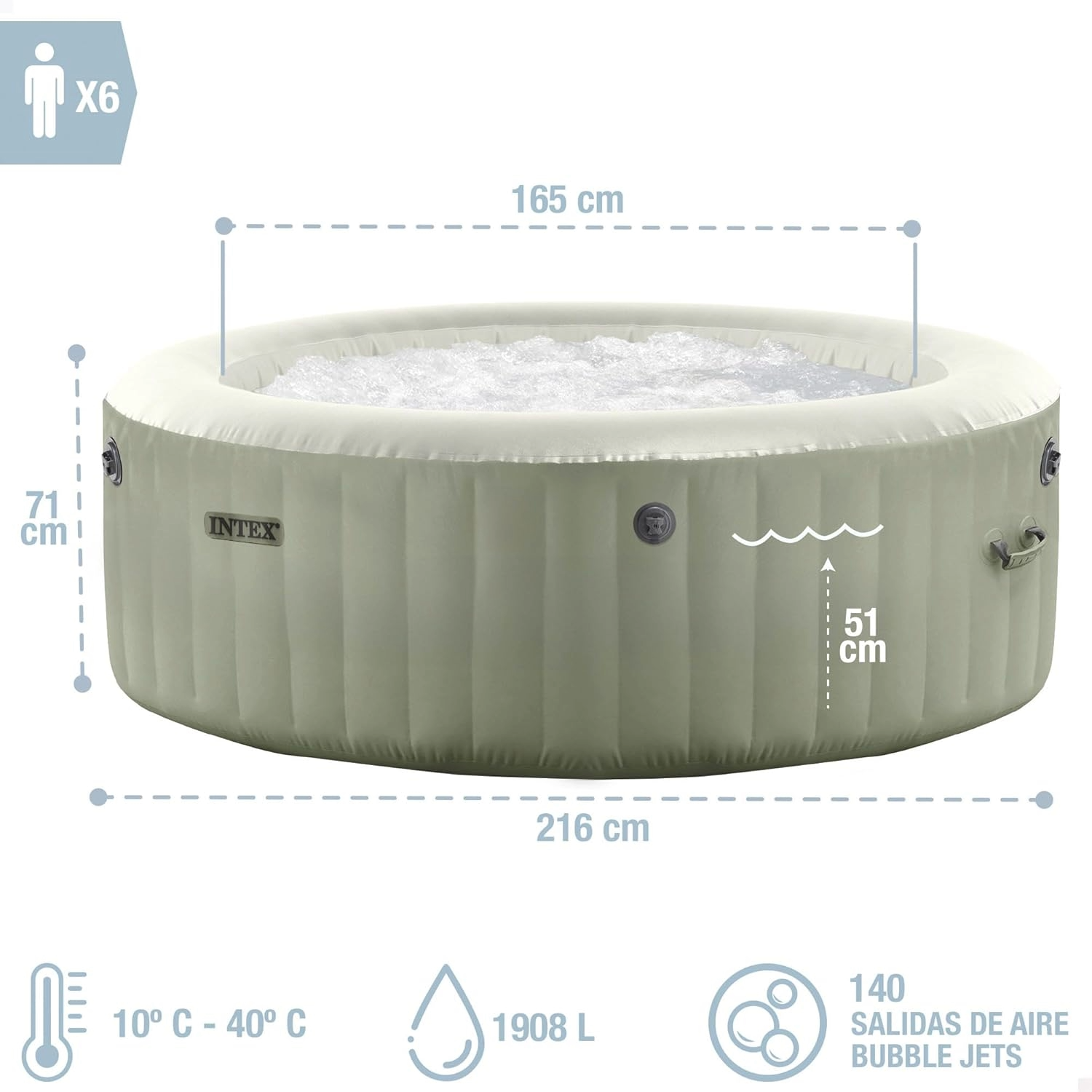 Jacuzzi Gonflable Olive 6 Places