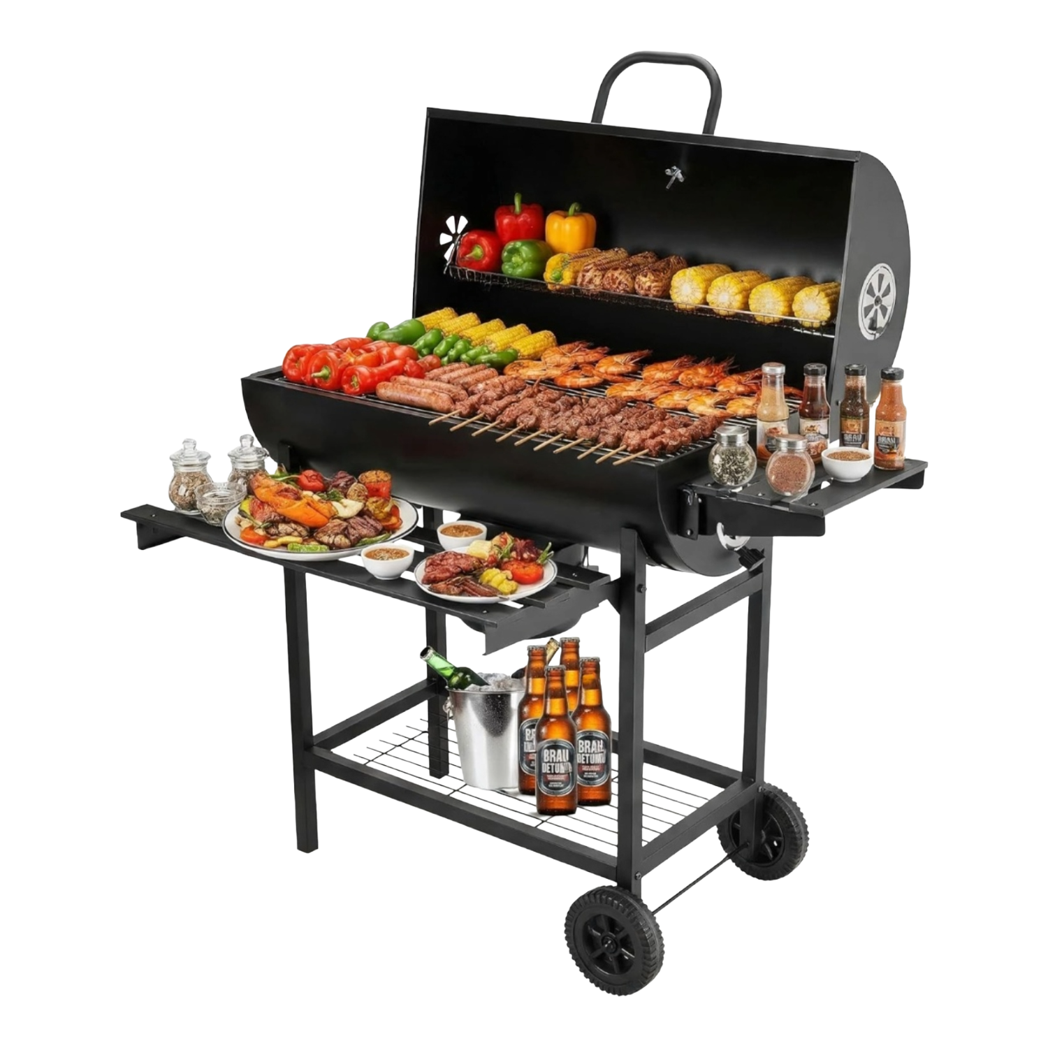 GrillForge Urban BBQ charbon XXL avec accessoires inclus
