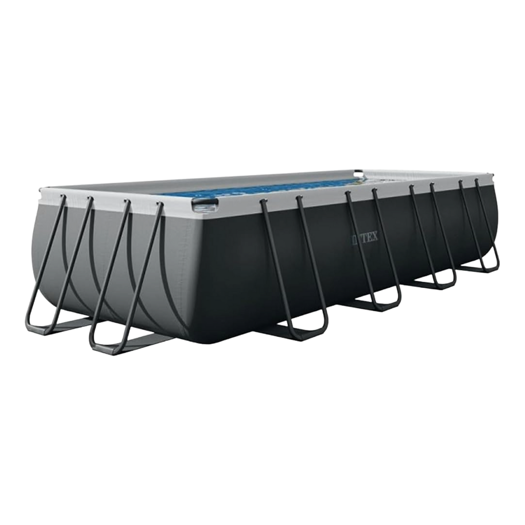 Piscine hors-sol rectangulaire gris foncé – 5,49 x 2,74 x 1,32 m