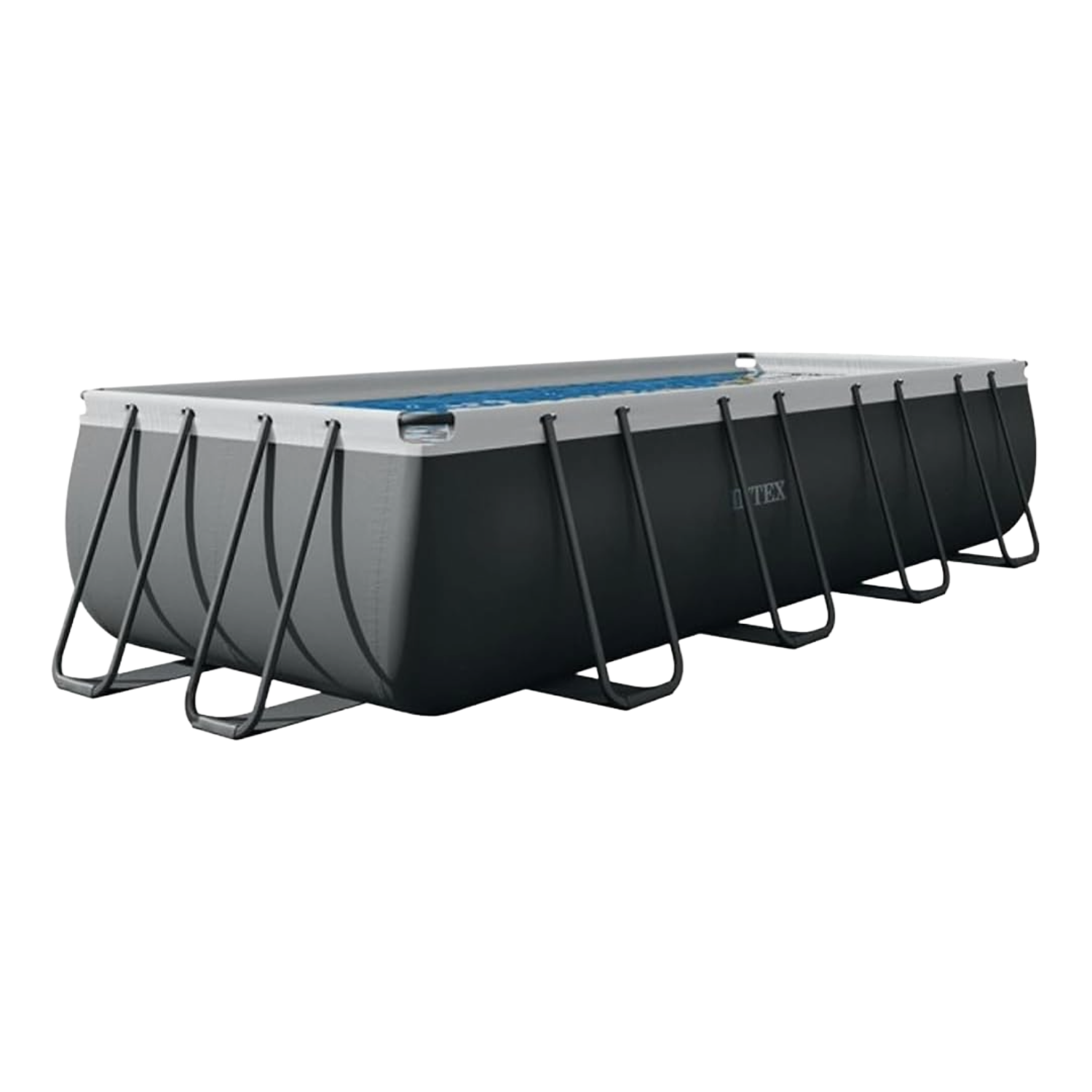 Piscine hors-sol rectangulaire gris foncé – 5,49 x 2,74 x 1,32 m