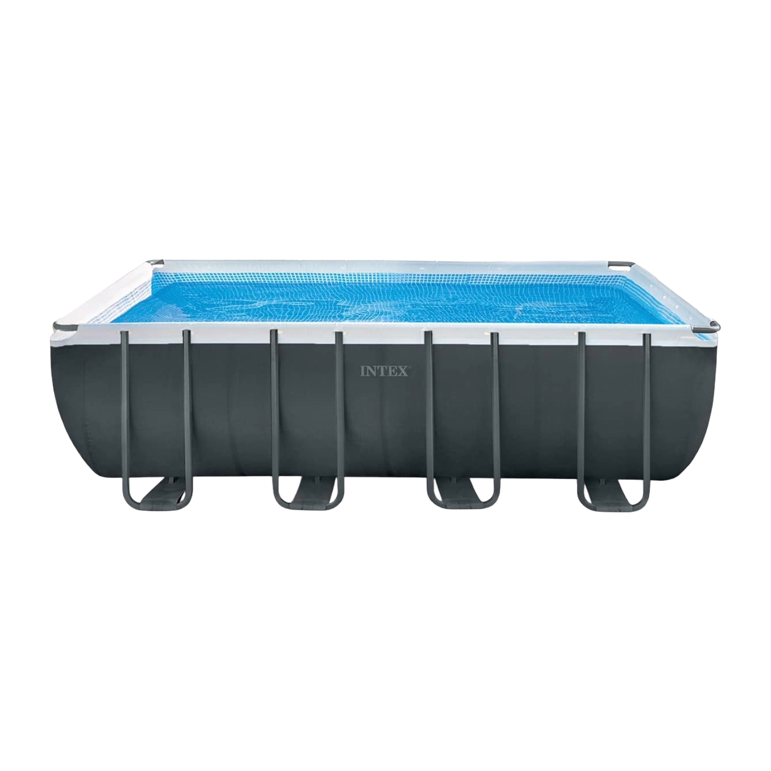 Piscine hors-sol rectangulaire gris foncé – 5,49 x 2,74 x 1,32 m