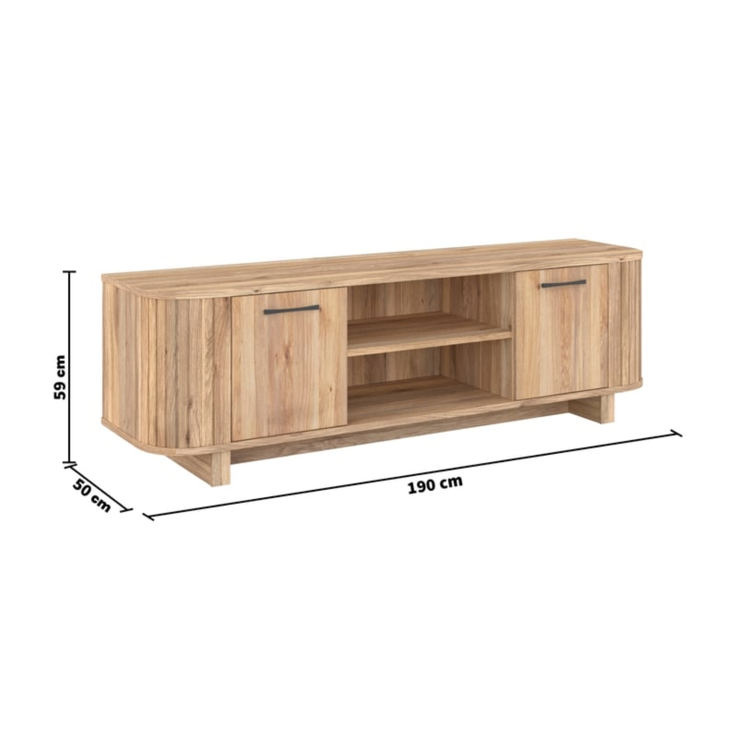Meuble TV ALTERA 190,2 cm Imitation Chêne Mauvella