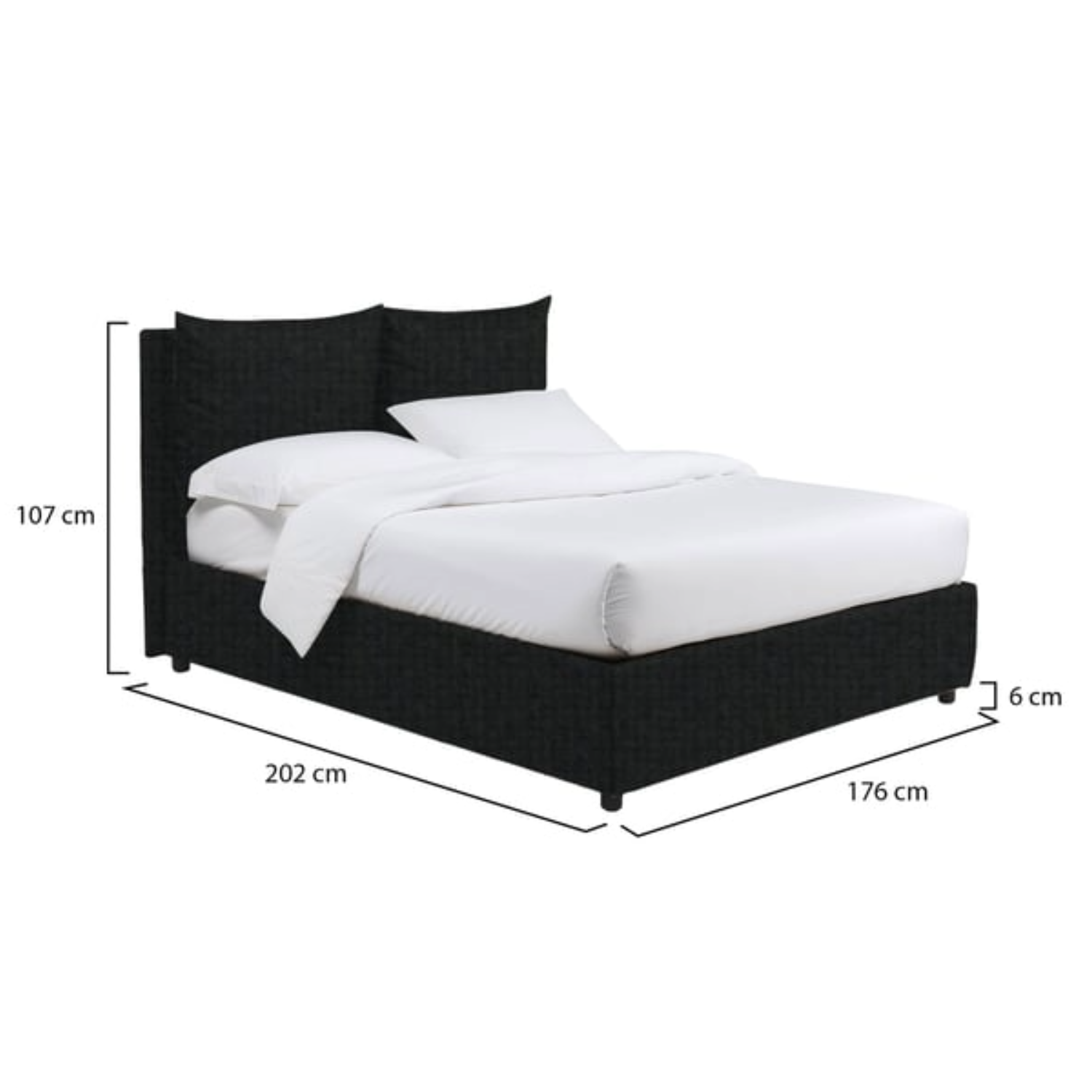 Lit simple DMORA Riesi 160 × 190 cm Noir