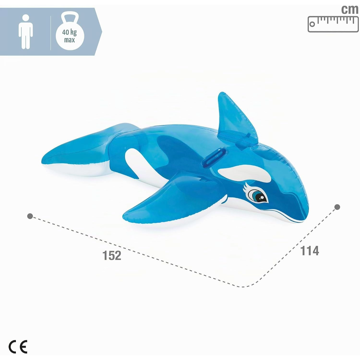 Petite Baleine Gonflable à Chevaucher 152 × 114 cm