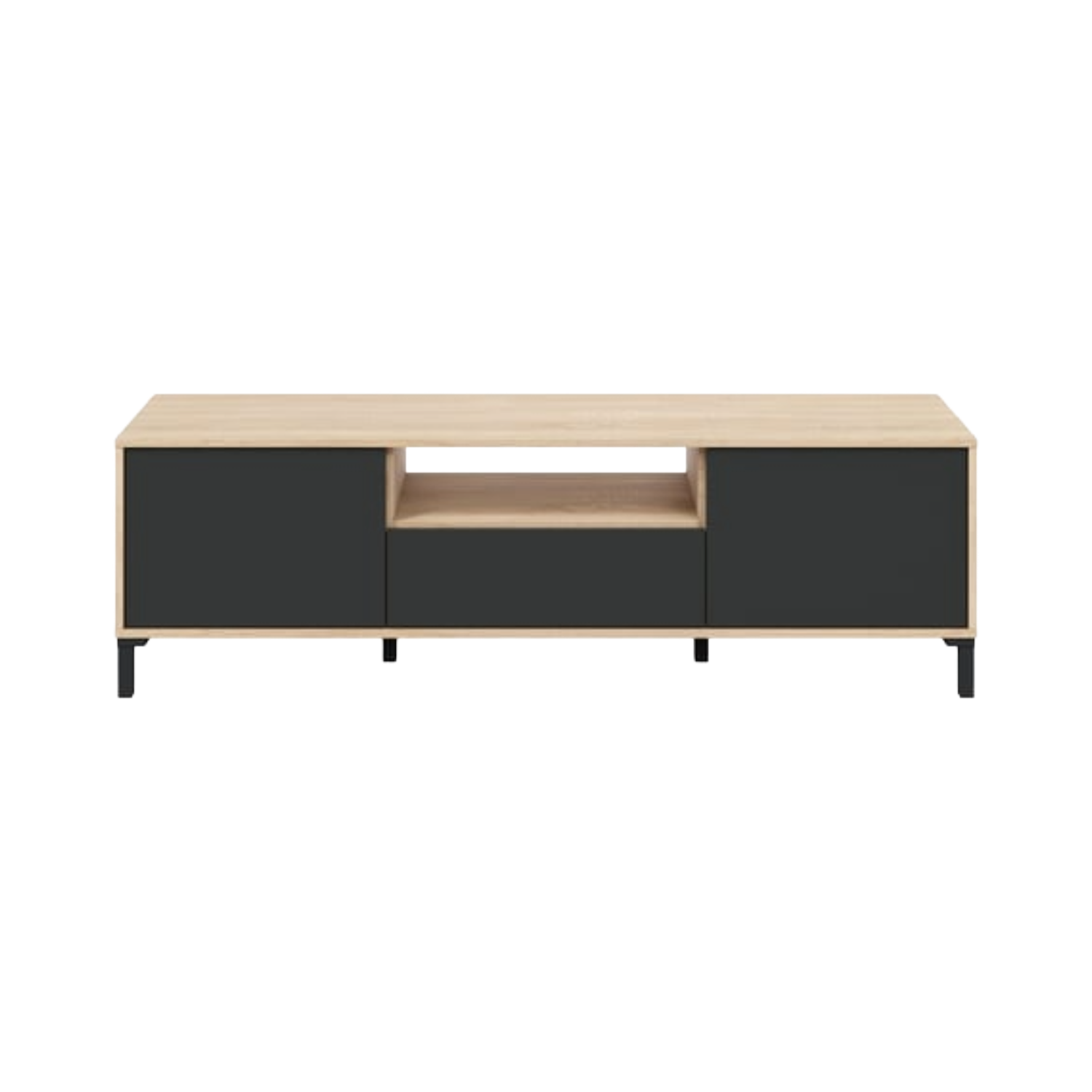Meuble TV VARIO 150 cm Anthracite & Chêne