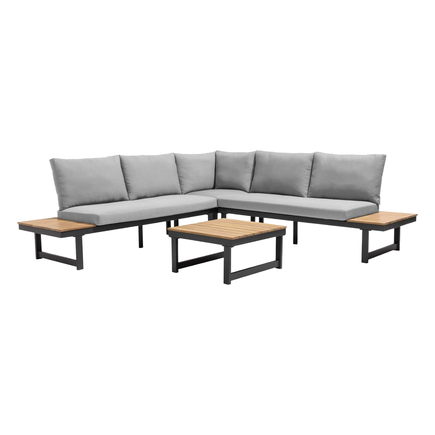 Salon de jardin bas d'angle modulable 6 places