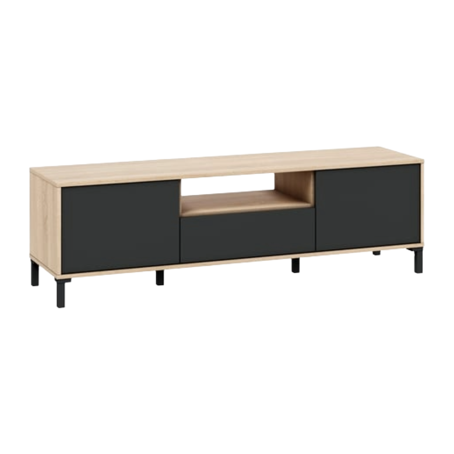 Meuble TV VARIO 150 cm Anthracite & Chêne