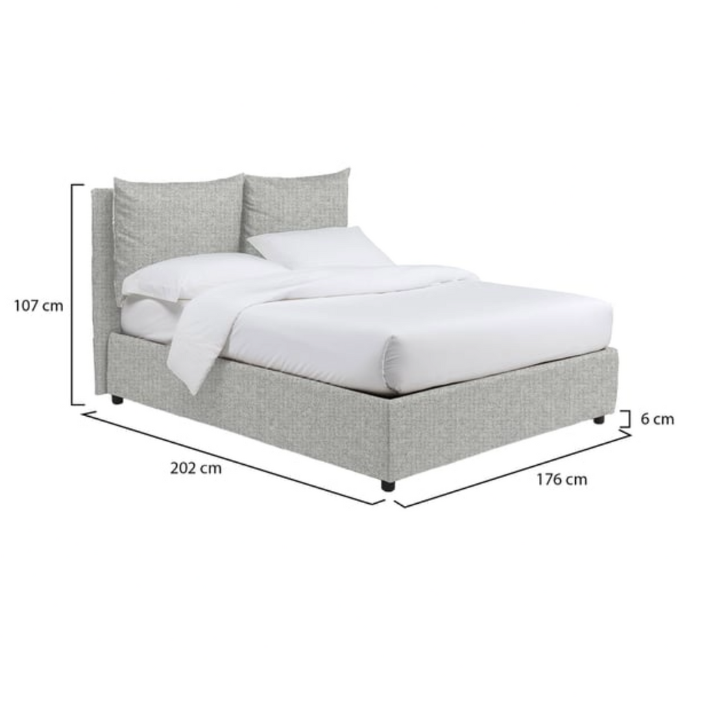 Lit simple DMORA Riesi 160 × 190 cm Gris