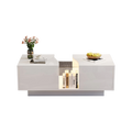 Table basse rectangulaire MERAX 100 à 140 cm Blanc