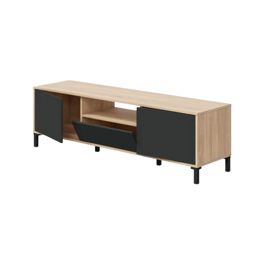Meuble TV VARIO 150 cm Anthracite & Chêne