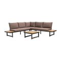 Salon de jardin bas d'angle modulable 6 places