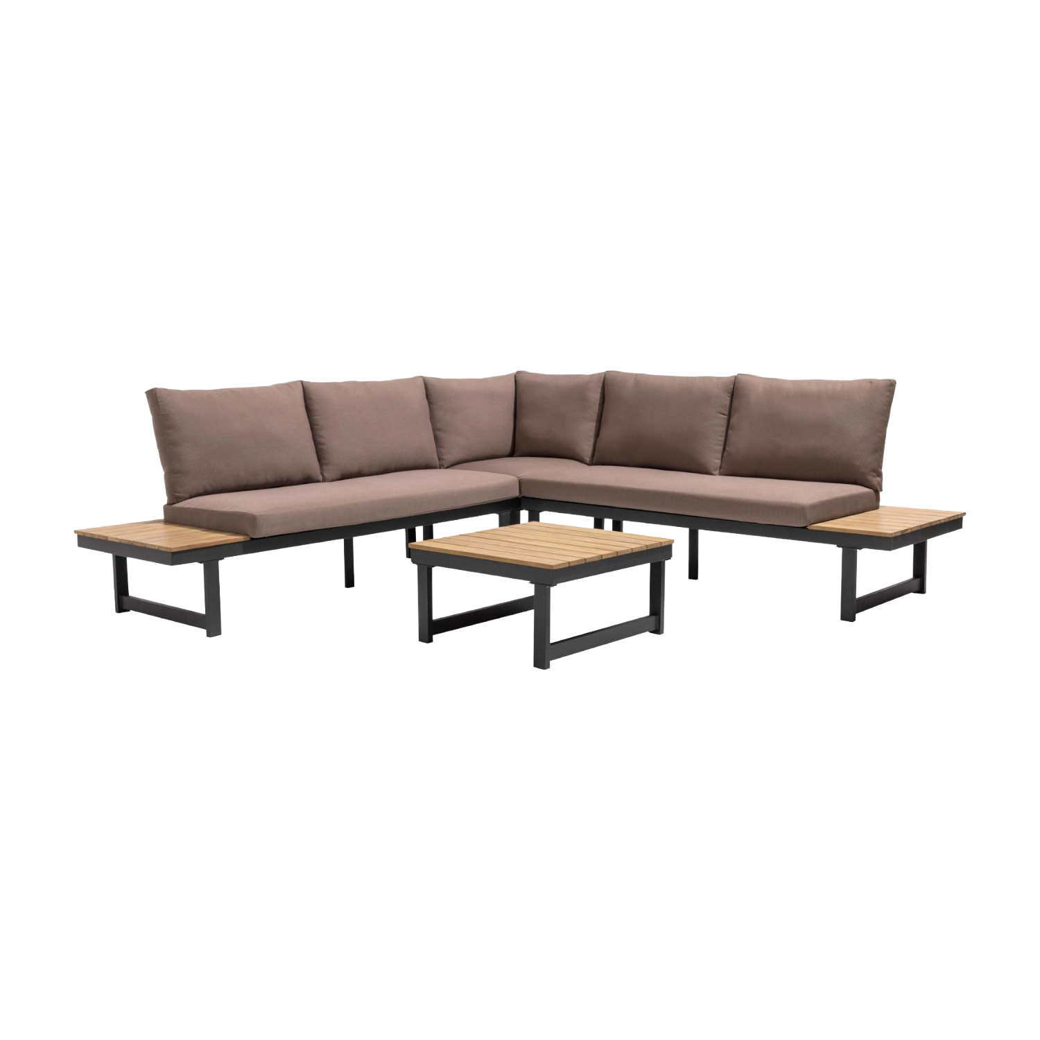 Salon de jardin bas d'angle modulable 6 places
