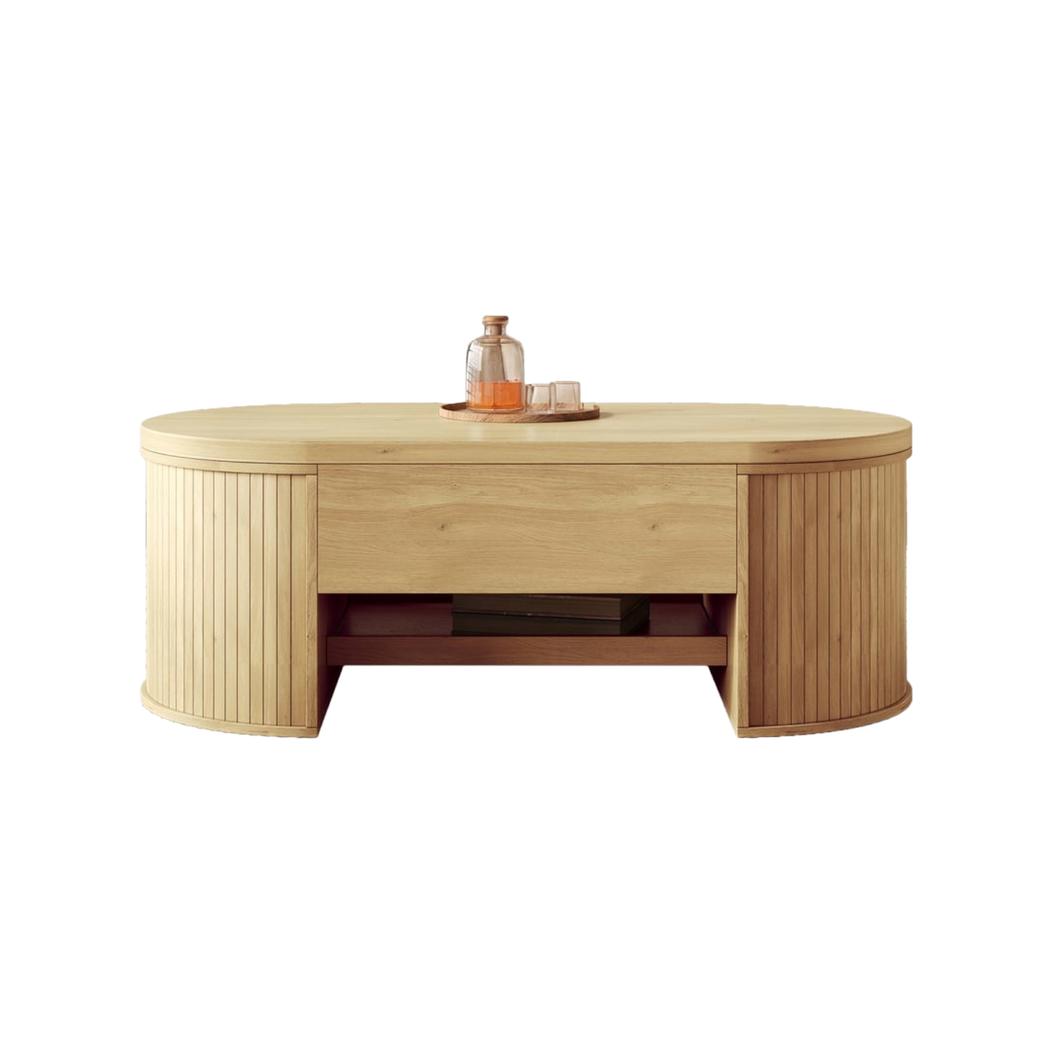 Table basse ovale MERAX 110 cm Bois clair