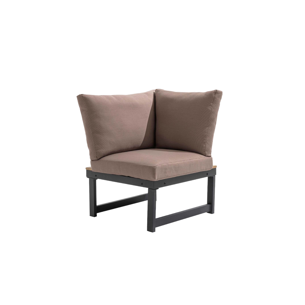 Salon de jardin bas d'angle modulable 6 places