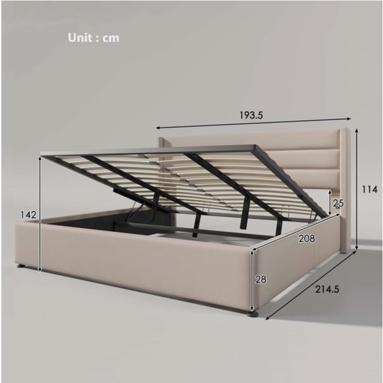 Lit coffre MODERNLUXE 180 × 200 cm Beige