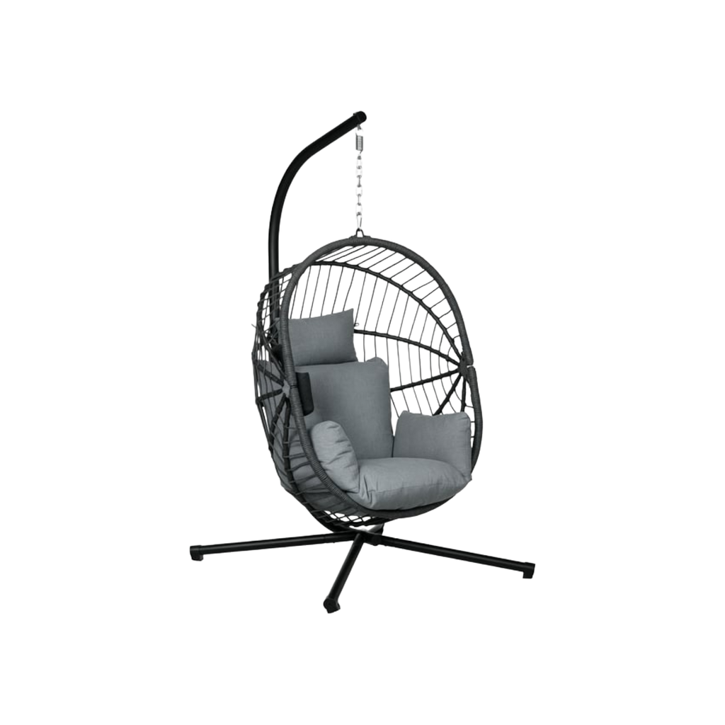 Fauteuil œuf suspendu pliable gris