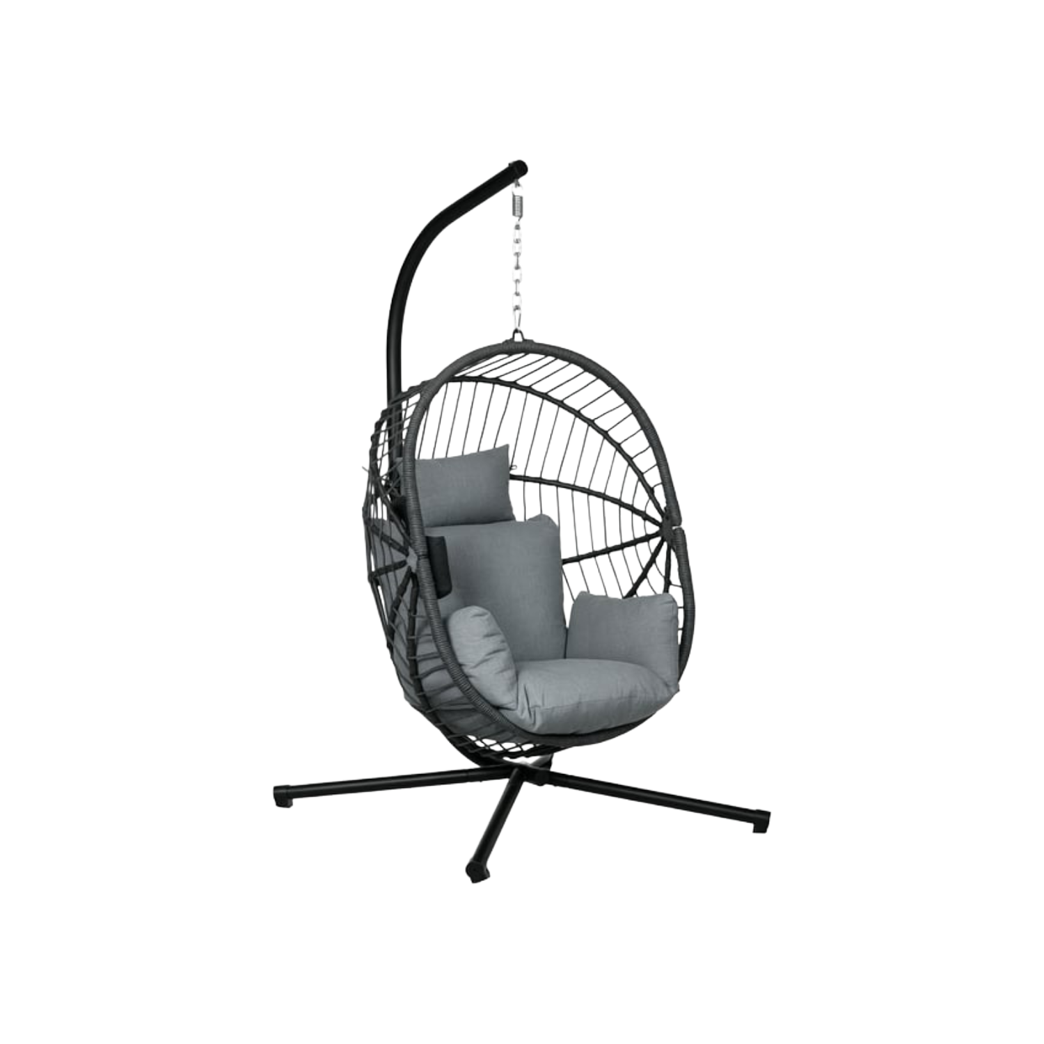 Fauteuil œuf suspendu pliable gris