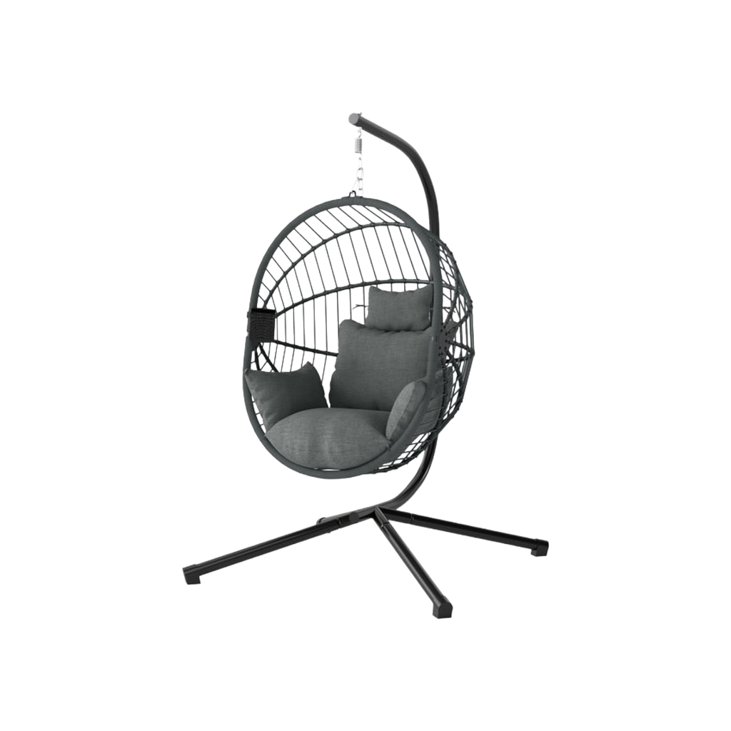 Fauteuil œuf suspendu pliable gris
