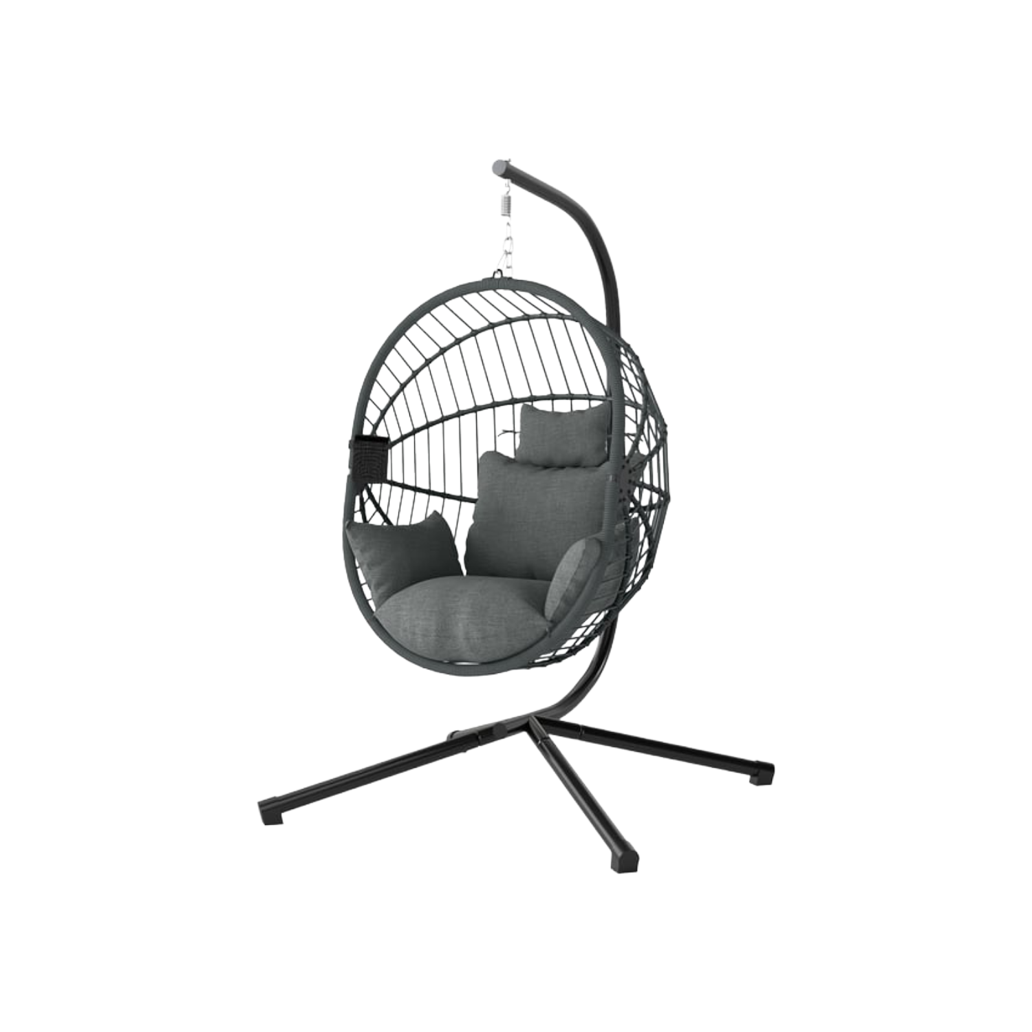 Fauteuil œuf suspendu pliable gris