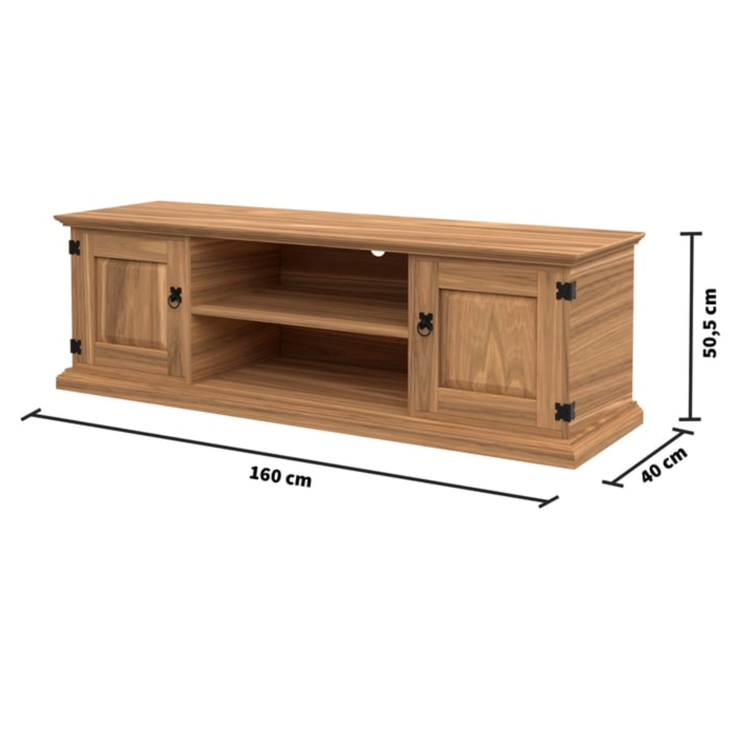Meuble TV EL PATIO 160 cm en Pin Massif