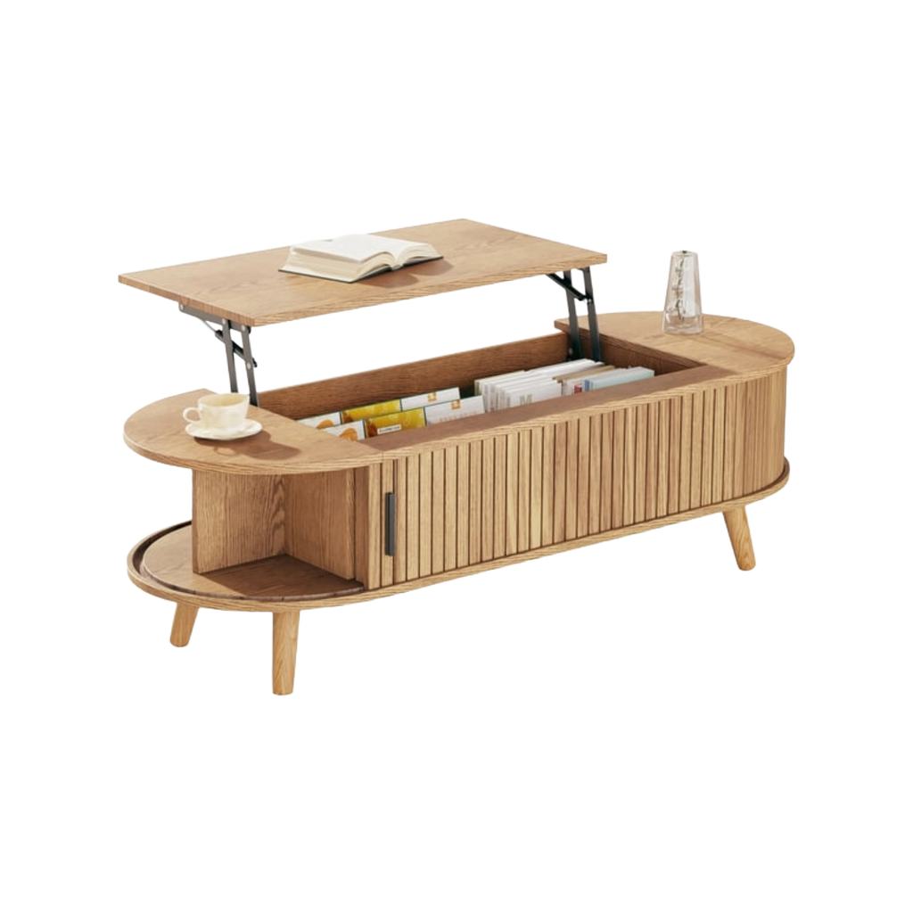 Table basse ovale MERAX 120 cm Bois clair