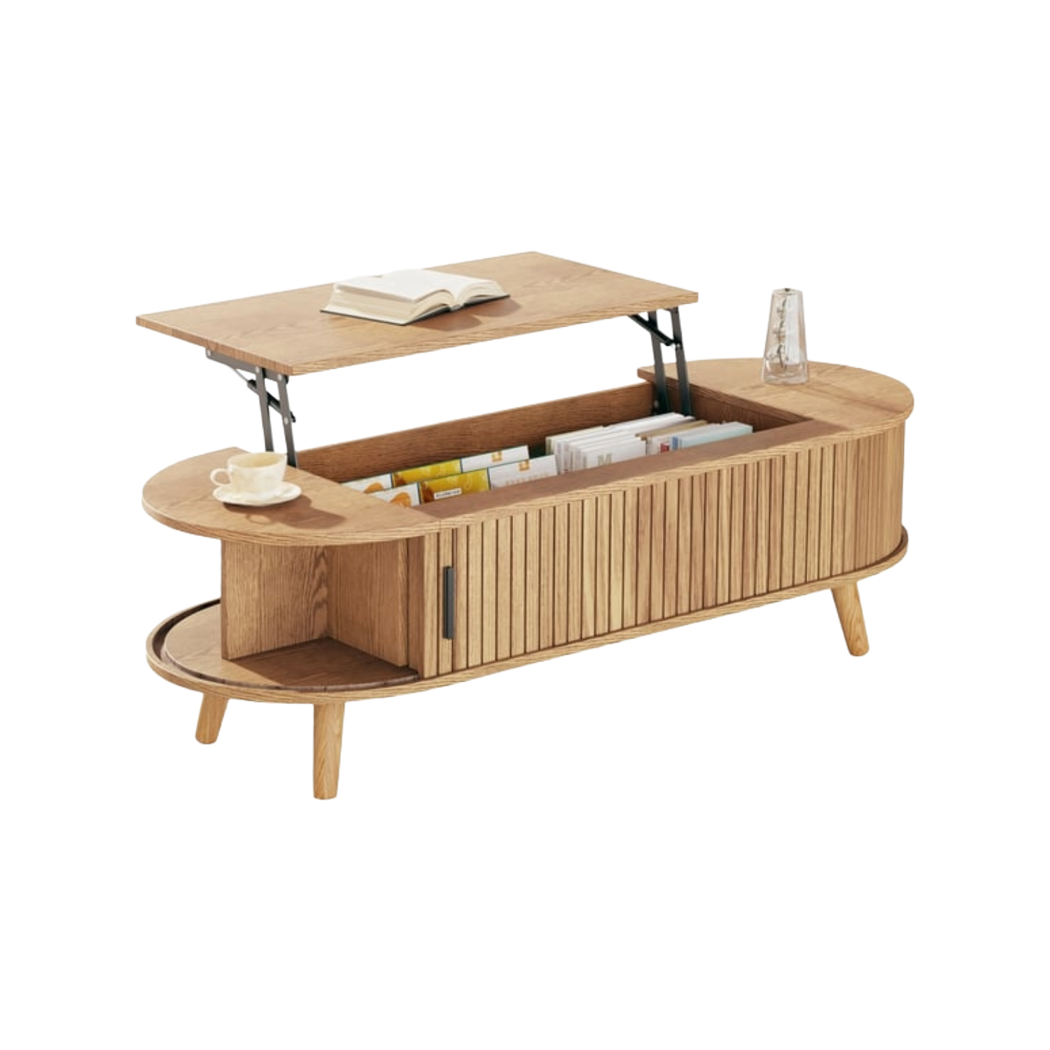 Table basse ovale MERAX 120 cm Bois clair
