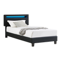 Lit LED simple EVAN 90 × 190 cm Noir
