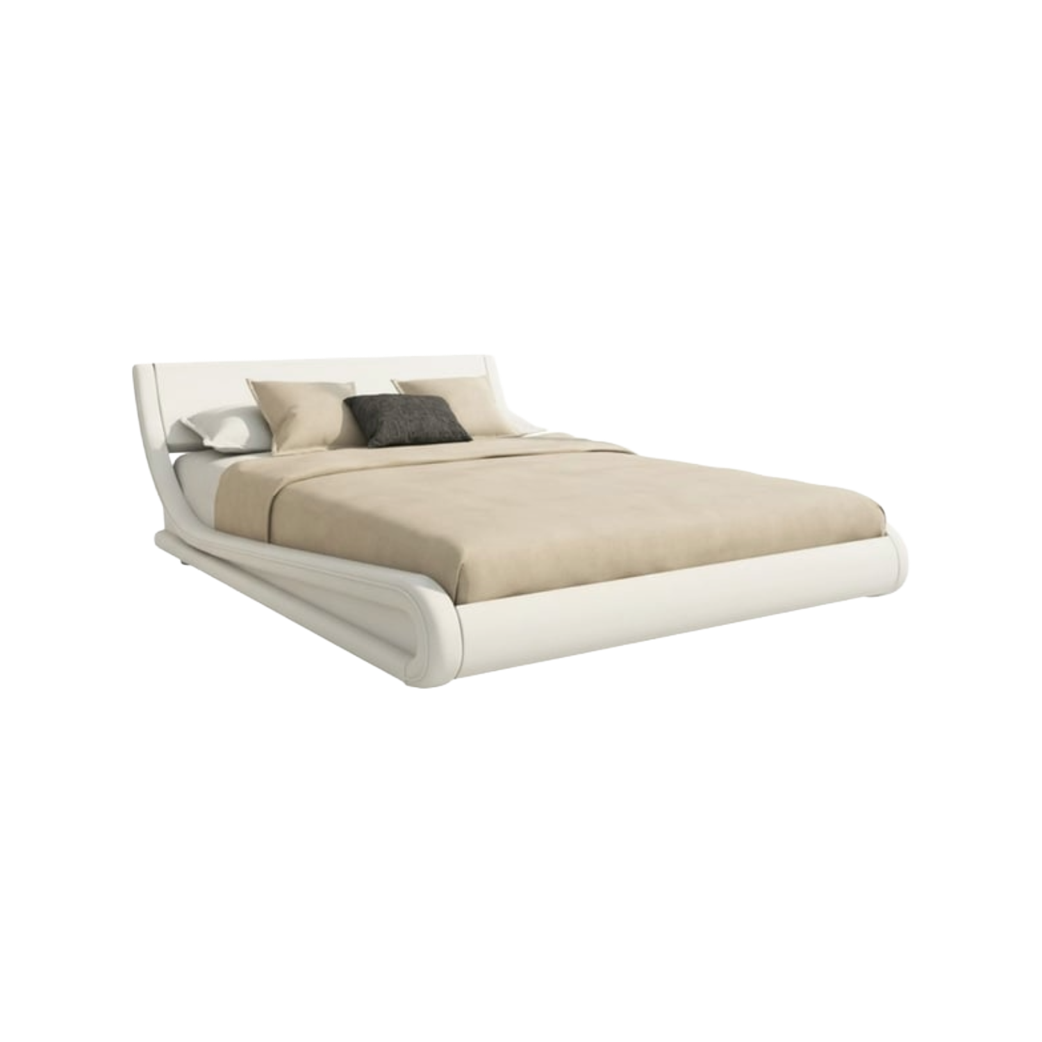 Lit simple DESIGN AMEUBLEMENT 160 × 190 cm Blanc