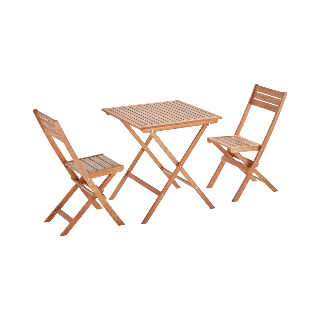 Ensemble de jardin pliant en bois
