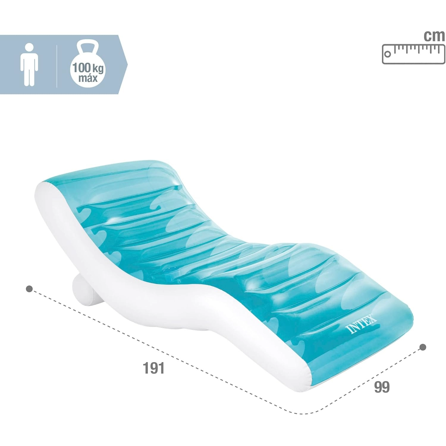 Matelas Pneumatique Fashion Design avec Dossier et Accoudoirs 161 × 84 cm