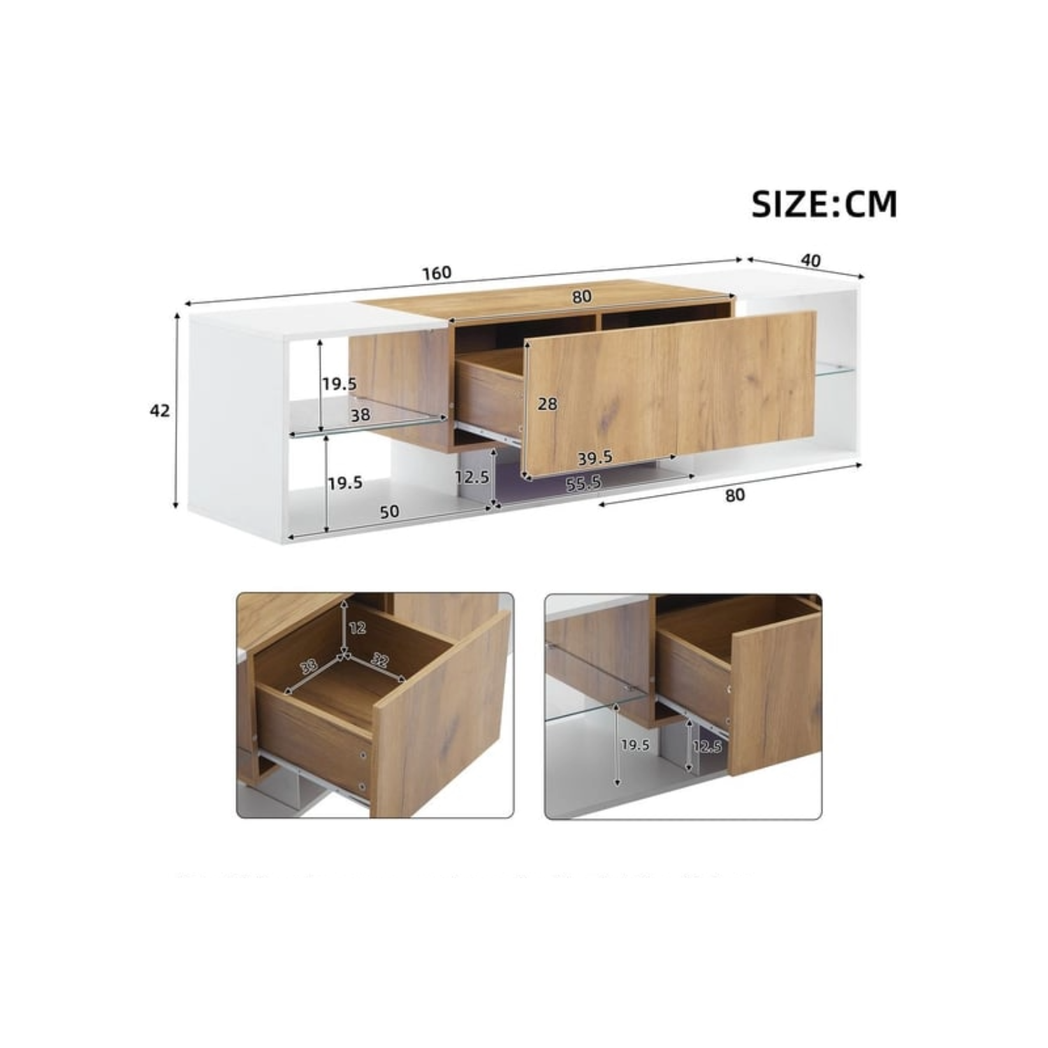 Meuble TV SWEIKO 160 cm Blanc