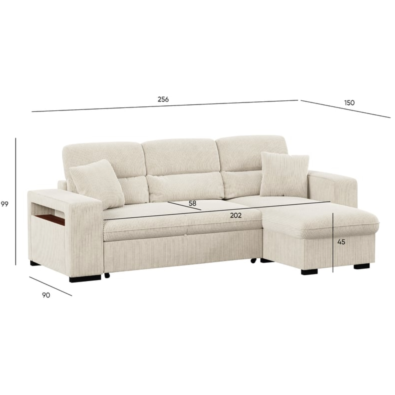 Canapé d’angle réversible convertible RYLE
