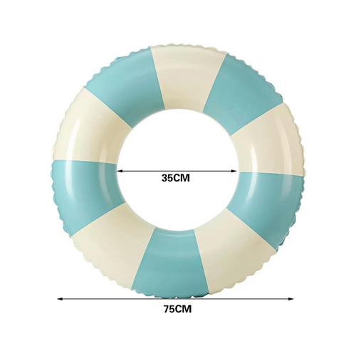 Anneau de Natation Gonflable Adulte Rétro Rayé 80 cm