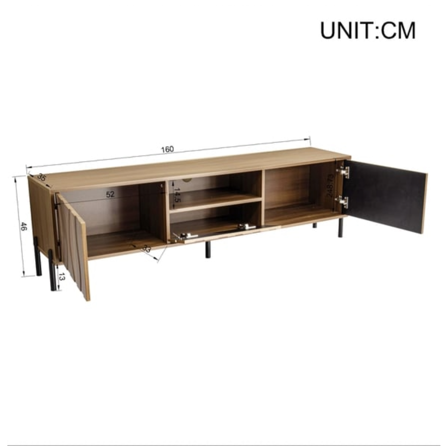Meuble TV OKMYHOME 160 cm Naturel