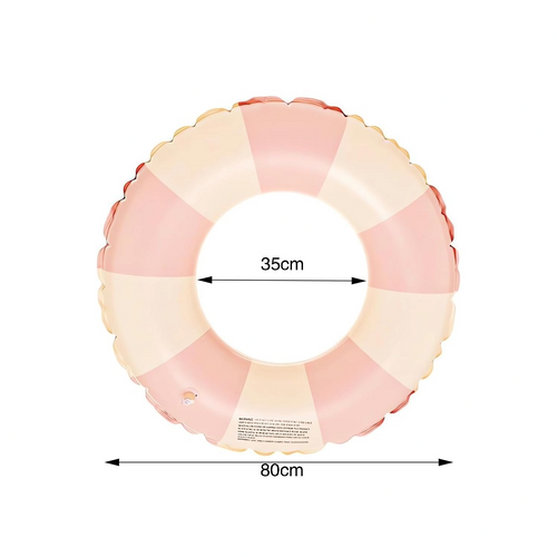 Anneau de Natation Gonflable Adulte Rétro Rayé 80 cm