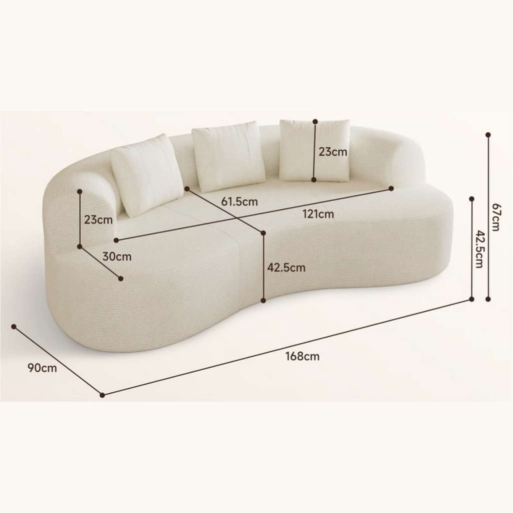 Canapé droit fixe HIAZURM Tissu Blanc