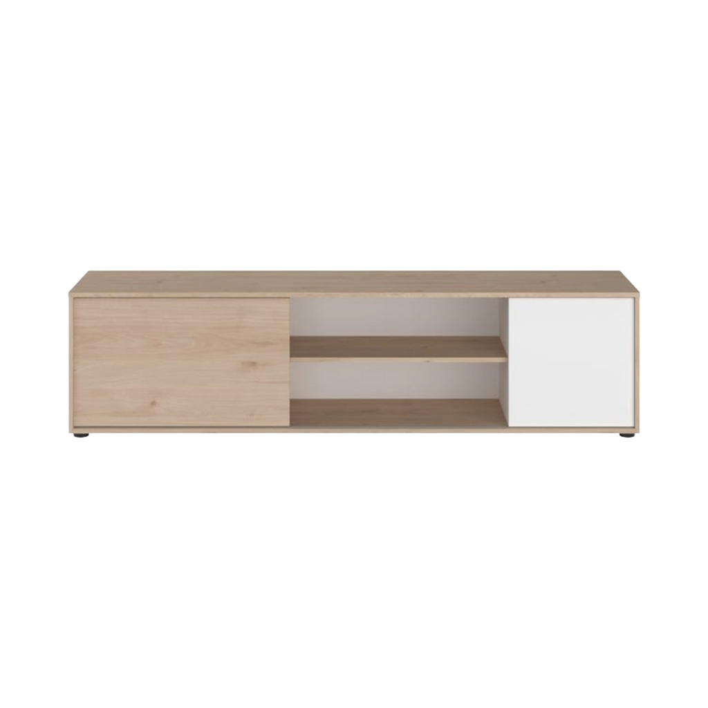 Meuble TV EWEN 180 cm Bicolore Chêne Jackson & Blanc