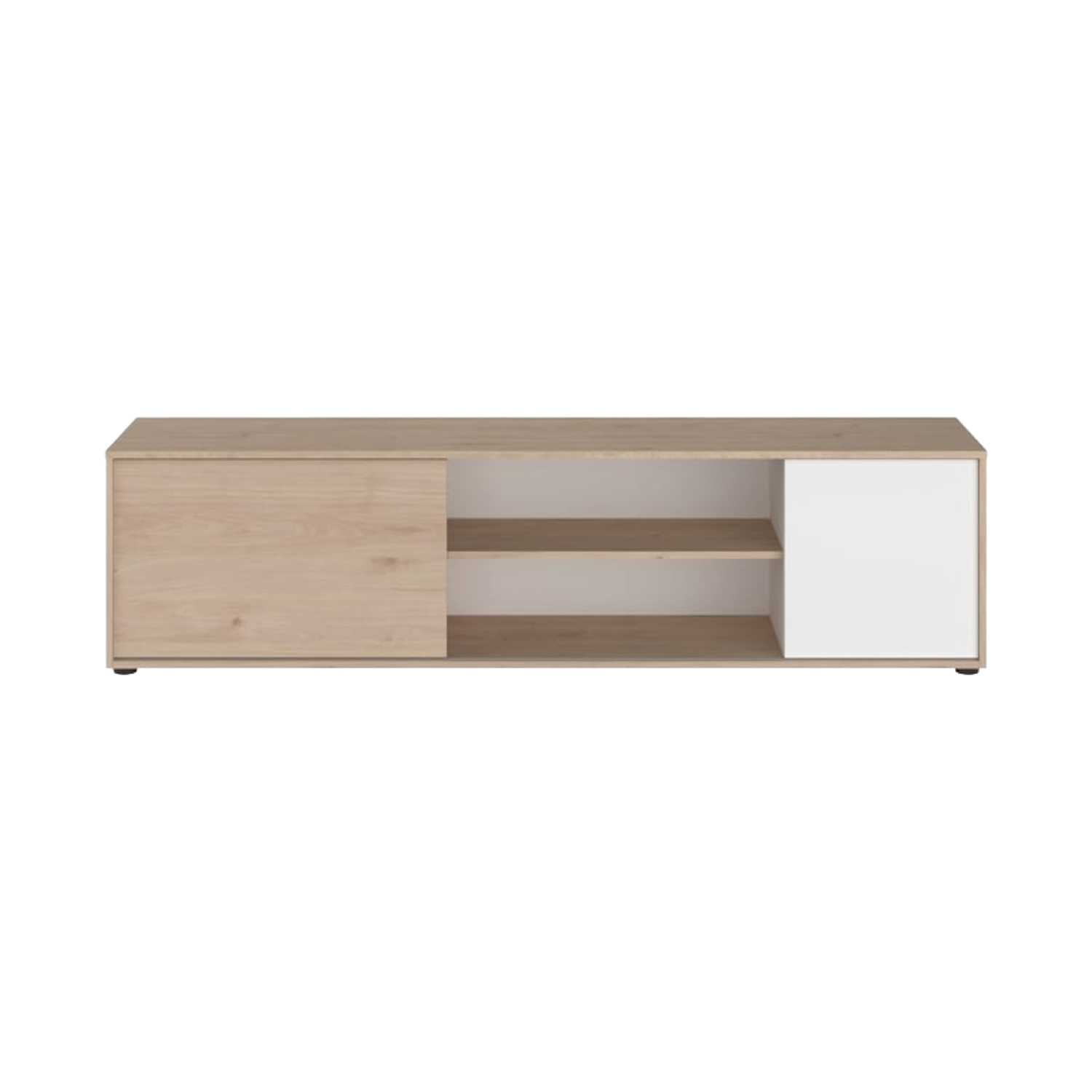 Meuble TV EWEN 180 cm Bicolore Chêne Jackson & Blanc