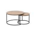 Table basse ronde PAMPA 70 cm Bois clair style industriel