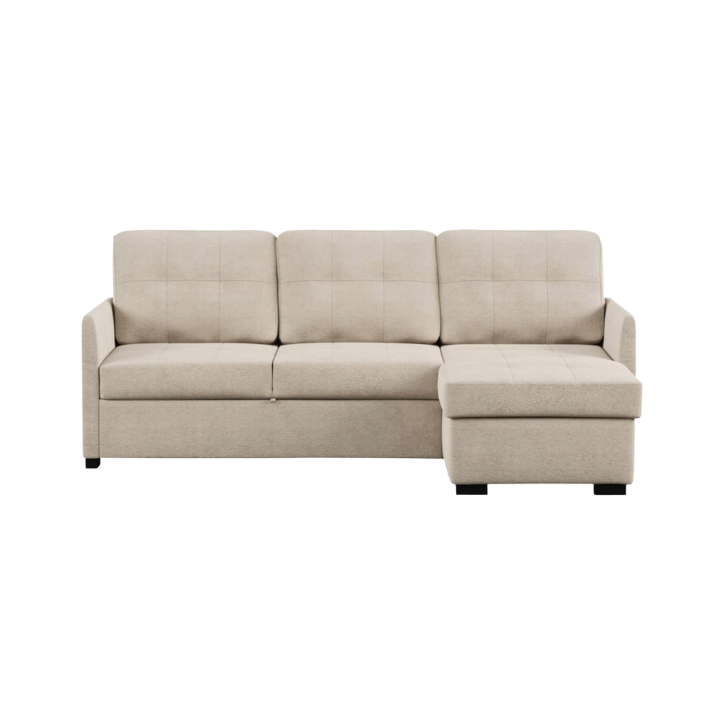 Canapé d’angle réversible convertible CERIN 3 places Tissu Sable