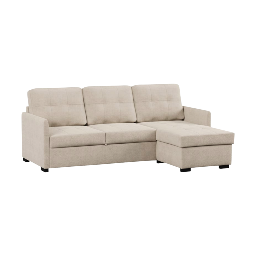 Canapé d’angle réversible convertible CERIN 3 places Tissu Sable