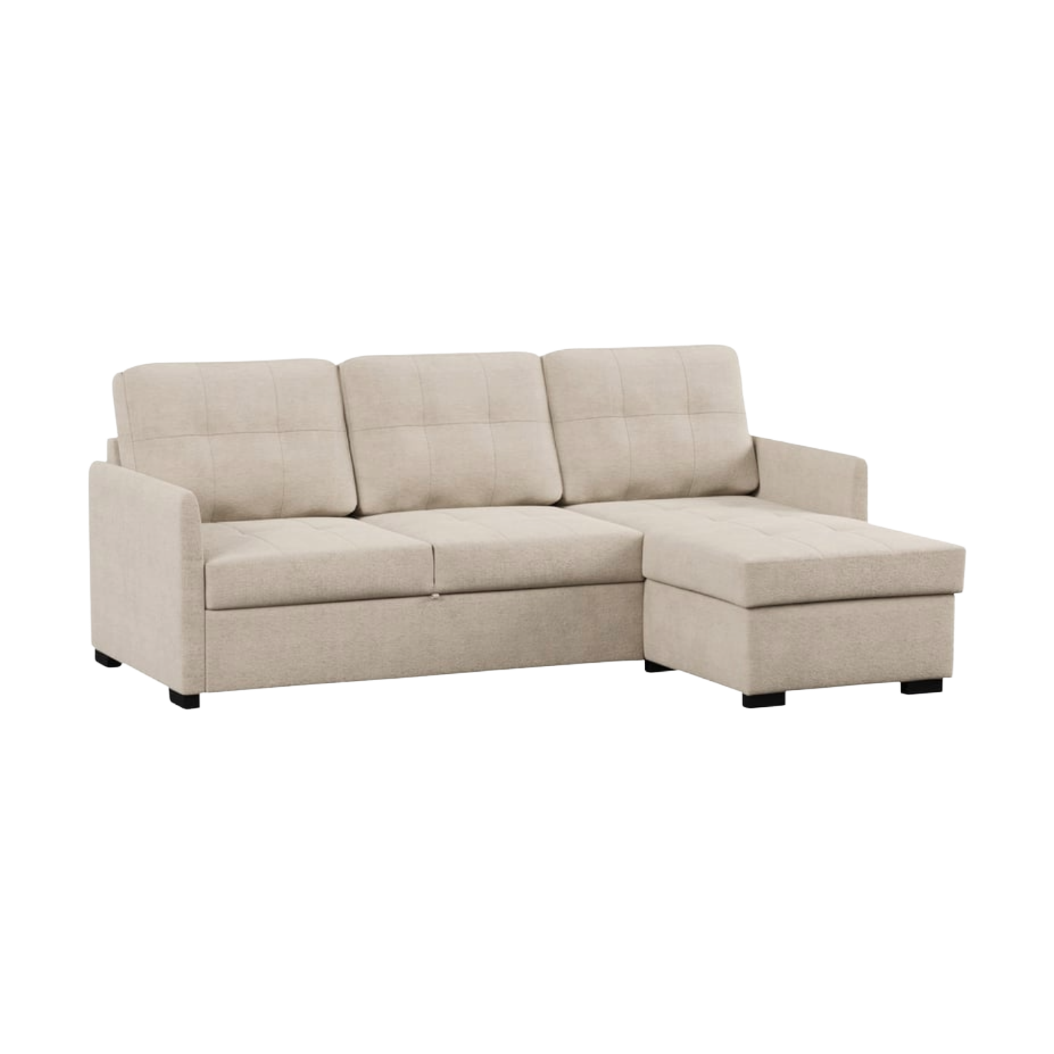Canapé d’angle réversible convertible CERIN 3 places Tissu Sable