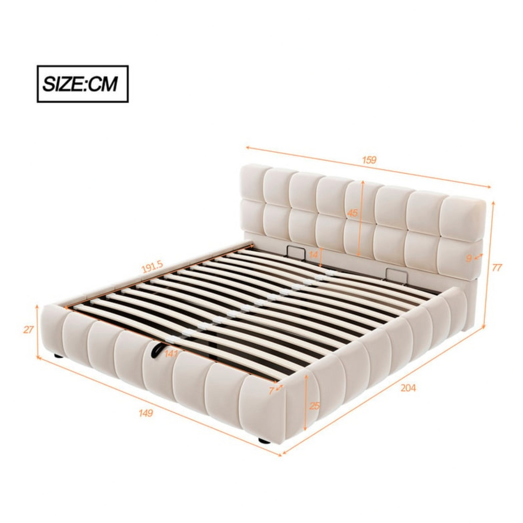 Lit coffre MODERNLUXE 140 × 190 cm Beige