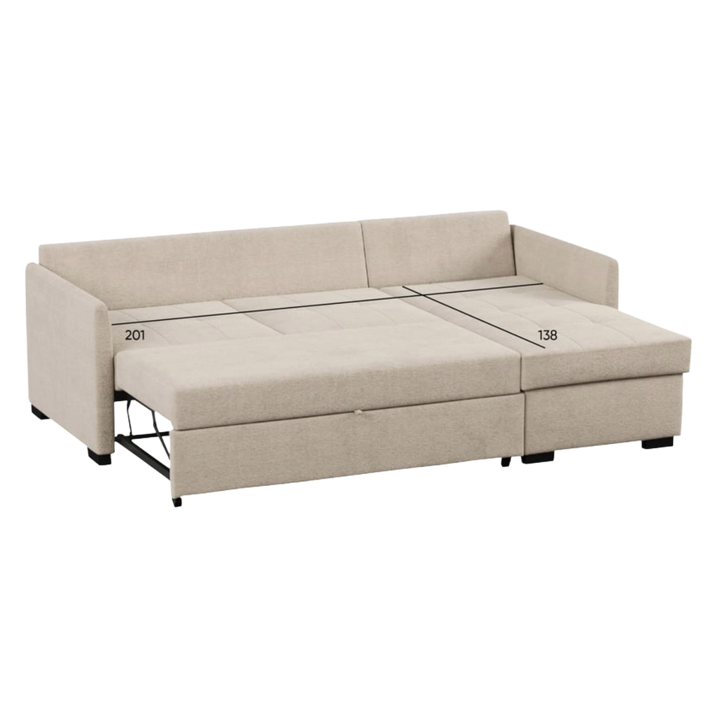 Canapé d’angle réversible convertible CERIN 3 places Tissu Sable
