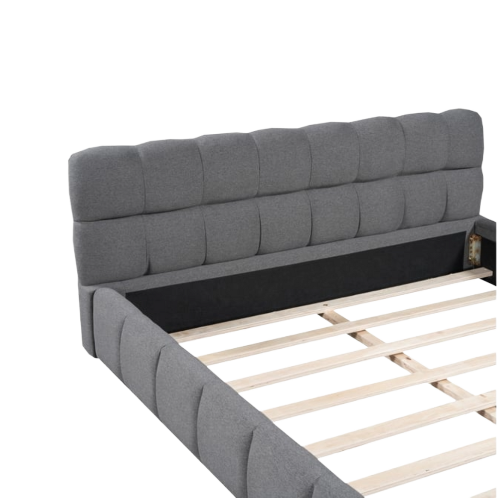 Lit coffre 160 × 190 cm Gris