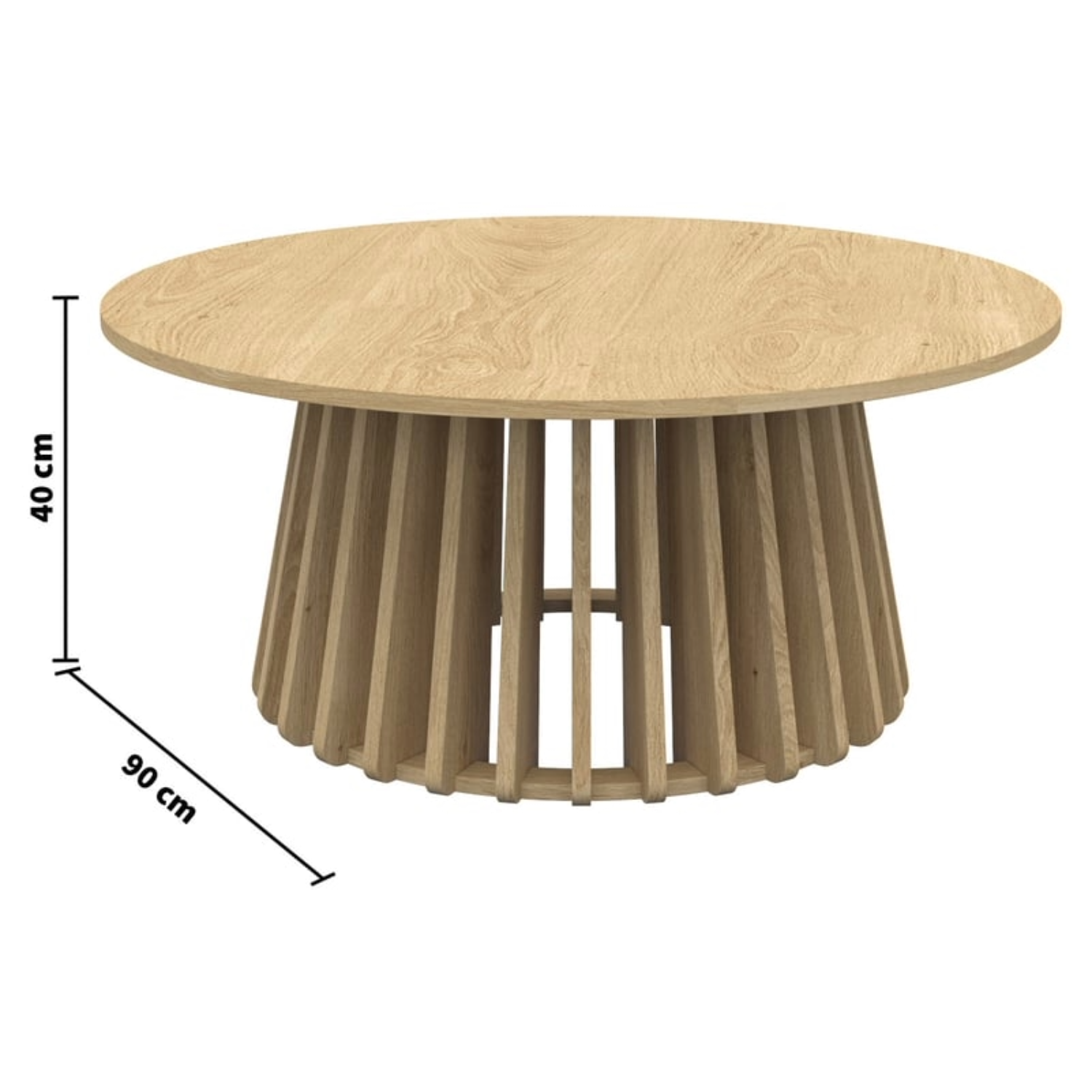 Table basse ronde LOMOCO FRIDA 90 cm Bois clair