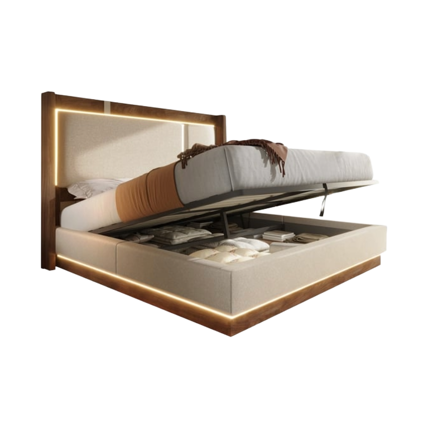 Lit coffre MODERNLUXE 180 × 200 cm Beige