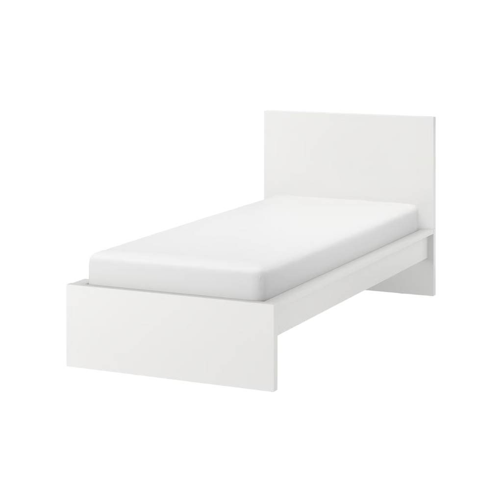 Cadre de lit haut 90 × 190 cm Blanc avec sommier Luröy