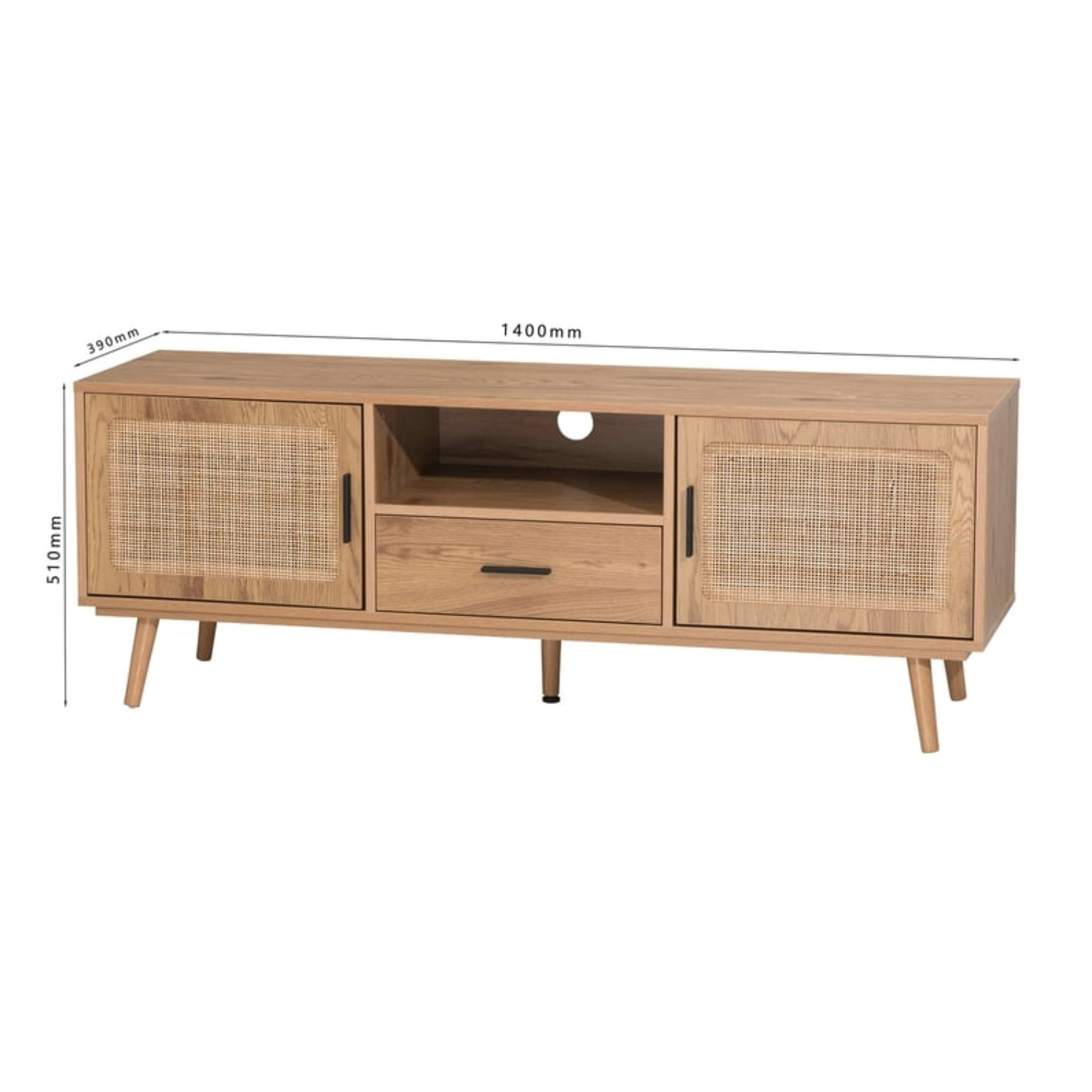 Meuble TV SAHARA 140 cm Bois clair