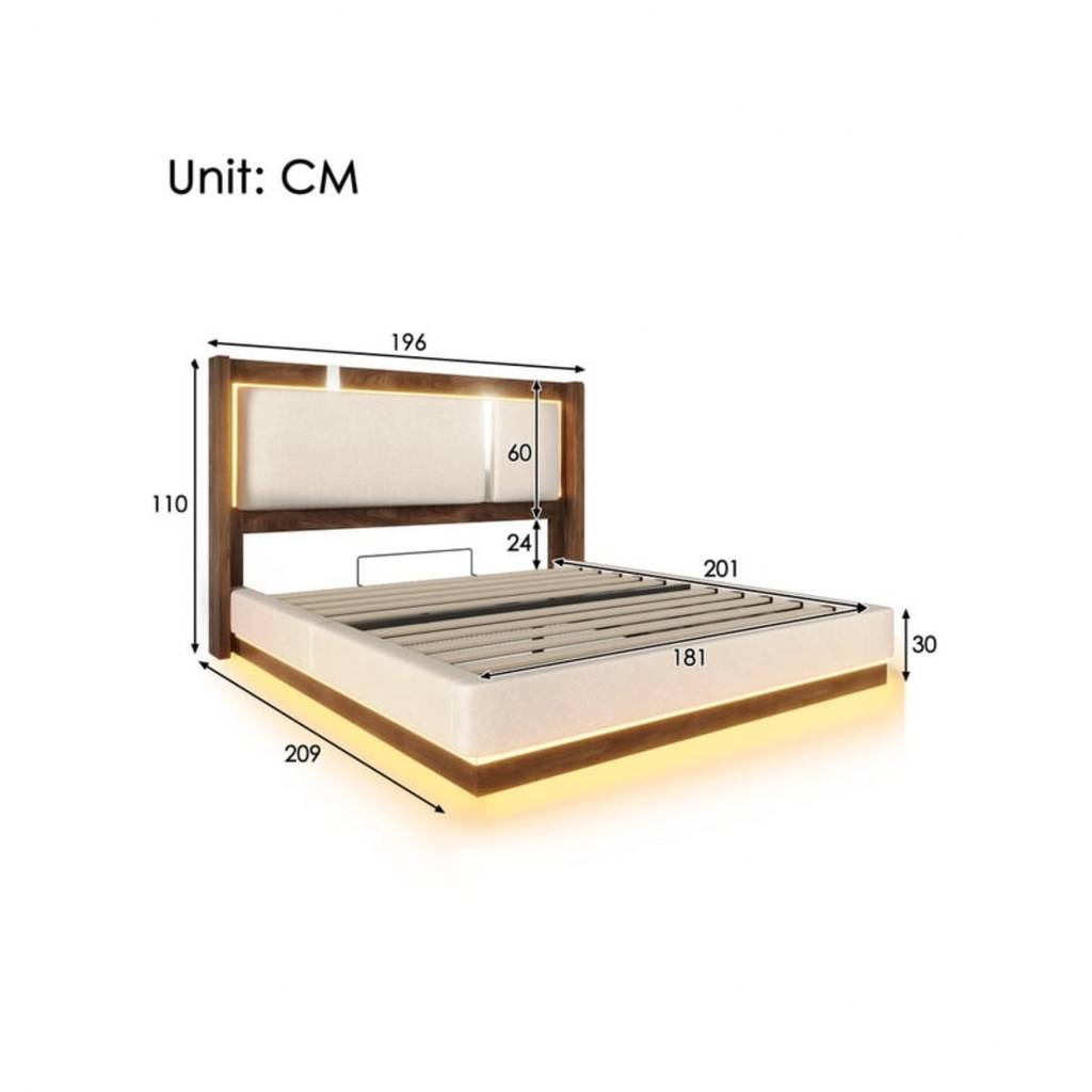 Lit coffre MODERNLUXE 180 × 200 cm Beige